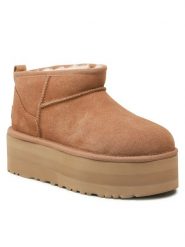 Ugg Śniegowce W Classic Ultra Mini Platform 1135092 Brązowy. Brązowe śniegowce i trapery damskie UGG, ze skóry. Za 817.67 zł.