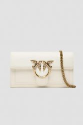 PINKO Biała kopertówka damska Love One Wallet C Vitello. Białe kopertówki damskie Pinko, bez wzorów, ze skóry, eleganckie, bez dodatków. W wyprzedaży za 899.99 zł.