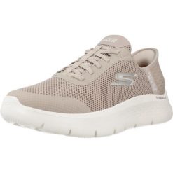 Buty SKECHERS GO WALK FLEX GRAND ENTRY Brązowy. Brązowe obuwie sportowe damskie Skechers, bez wzorów, z materiału, trekkingowe, Skechers Sport. Za 337.65 zł.
