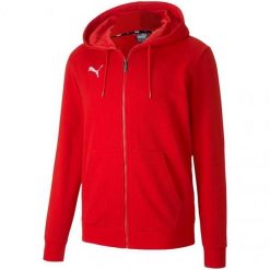 Męska Bluza Z Kapturem Team Goal 23 Z Pełnym Zamkiem Błyskawicznym. Czerwone bluzy męskie Puma, m, bez wzorów, z kapturem. Za 275.99 zł.