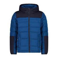 Kurtka z kapturem CMP Feel Warm Flock. Niebieskie kurtki męskie CMP, na zimę, l, bez wzorów, z materiału, eleganckie, z kapturem. Za 616.55 zł.