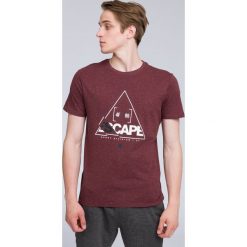 T-shirt męski TSM222 - burgund. Czerwone t-shirty męskie 4f, z bawełny. W wyprzedaży za 39.99 zł.