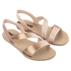 Sandały damskie Ipanema Vibe. Brązowe klapki damskie Ipanema, bez wzorów, bez obcasa. Za 89.99 zł.