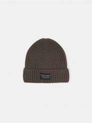 Prążkowana czapka beanie - zielony. Zielone czapki i kapelusze męskie Sinsay, bez wzorów, prążkowane. Za 15.99 zł.