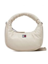 Tommy Jeans Torebka Tjw Pillow Mini Hobo AW0AW16976 Beżowy. Brązowe torebki do ręki damskie Tommy Jeans, bez wzorów, z jeansu, bez dodatków. Za 229.99 zł.