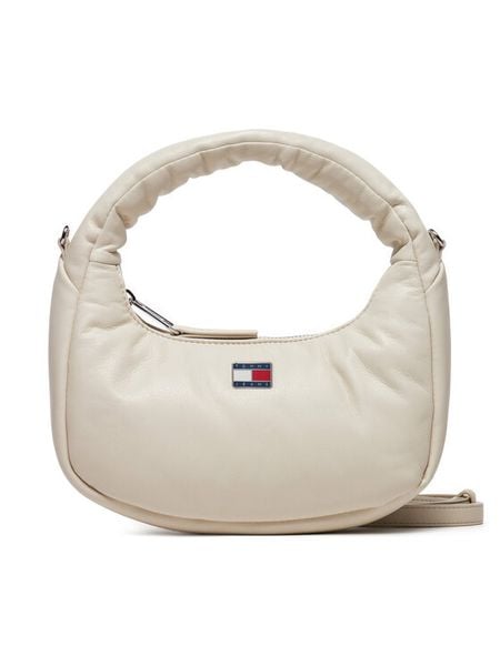 Tommy Jeans Torebka Tjw Pillow Mini Hobo AW0AW16976 Beżowy. Brązowe torebki do ręki damskie Tommy Jeans, bez wzorów, z jeansu, bez dodatków. Za 229.99 zł.