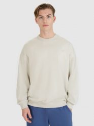 4F Bluza dresowa nierozpinana bez kaptura uniseks - beżowa XS. Brązowe bluzy damskie 4f, xs, bez wzorów, z bawełny, bez kaptura. W wyprzedaży za 69.99 zł.