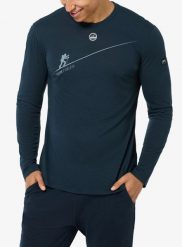 Koszulka z długim rękawem Super.natural HZSG Haute Route LS. Niebieskie koszulki sportowe męskie super.natural, l, bez wzorów, z materiału, bez kołnierzyka, bez ramiączek, narciarskie. Za 289.99 zł.