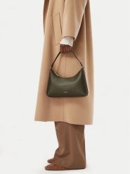Calvin Klein Torebka Foil Logo Small Shoulder Bag LV04F3890G Zielony ciemny. Zielone torebki do ręki damskie Calvin Klein, bez wzorów, ze skóry, bez dodatków. Za 369.99 zł.