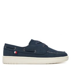 Mokasyny Tommy Hilfiger. Niebieskie półbuty chłopięce Tommy Hilfiger, bez wzorów, bez zapięcia. Za 209.99 zł.
