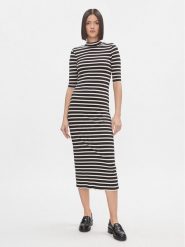 Tommy Hilfiger Sukienka codzienna WW0WW40610 Czarny Slim Fit. Czarne sukienki damskie Tommy Hilfiger, na co dzień, s, bez wzorów, z wiskozy, bez kołnierzyka, bez ramiączek, proste. Za 399.99 zł.