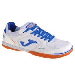 Buty piłkarskie męskie Joma Top Flex 2301 Indoor. Niebieskie buty sportowe męskie Joma, z gumy, bez zapięcia, do piłki nożnej. Za 229.99 zł.