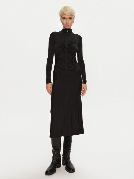 PINKO Sukienka codzienna Dimitrova 104502 A29B Czarny Slim Fit. Czarne sukienki damskie Pinko, na co dzień, xl, bez wzorów, z syntetyku, bez kołnierzyka, bez ramiączek, proste. Za 1,039.00 zł.