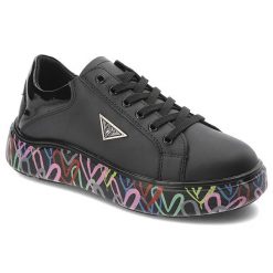 Czarne Sneakersy Filippo Modne Obuwie Damskie Na Kolorowej Platformie. Czarne półbuty damskie Filippo, bez wzorów, z jeansu, eleganckie, bez obcasa, bez zapięcia. Za 209.00 zł.