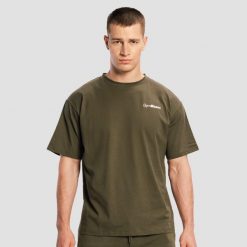 Koszulka męska oversize espresso Limitless. Brązowe koszulki sportowe męskie GYMBEAM, l, bez wzorów, z bawełny, bez kołnierzyka, bez ramiączek, na fitness i siłownię. Za 76.90 zł.
