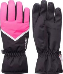 Damskie rękawice ocieplane Hi-tec LADY BAIXA black/pink rozmiar l/xl. Czarne rękawiczki damskie HITEC, bez wzorów, sportowe. Za 140.38 zł.