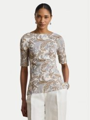 LAUREN RALPH LAUREN Bluzka Judy 200B23544001 Kolorowy Regular Fit. Bluzki damskie Lauren Ralph Lauren, xs, bez wzorów, z bawełny, bez kołnierzyka, bez ramiączek. Za 329.99 zł.