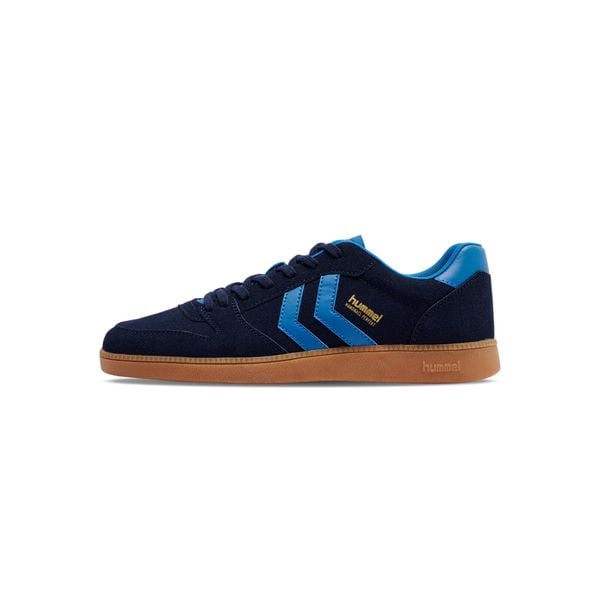 Buty halowe Hummel Perfekt CL. Niebieskie obuwie sportowe damskie Hummel, bez wzorów, do piłki ręcznej. Za 270.00 zł.