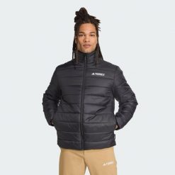 Kurtka ocieplana Terrex Multi Essentials. Czarne kurtki sportowe męskie Adidas, l, bez wzorów, z puchu, trekkingowe, climawarm (adidas). Za 399.00 zł.