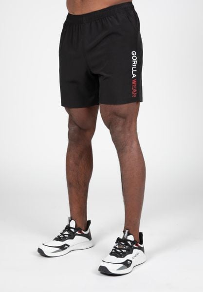 Clarkson Szorty. Czarne krótkie spodenki sportowe męskie GORILLA WEAR, l, bez wzorów, z poliesteru, na fitness i siłownię. Za 206.00 zł.