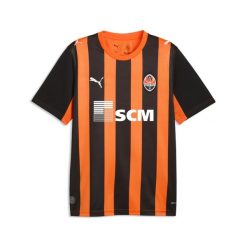 Męska koszulka domowa Szachtar Donieck 26/27 PUMA. Brązowe koszulki sportowe męskie Puma, l, bez wzorów, z materiału, bez kołnierzyka, bez ramiączek, do piłki nożnej. Za 429.00 zł.