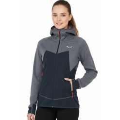 Bluza trekkingowa damska Salewa Puez Hybrid. Niebieskie bluzy damskie Salewa, na zimę, bez wzorów, z poliesteru, bez kaptura. Za 293.70 zł.