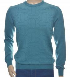 Sweter męski z bawełny elegancki bawełniany morski 100% bawełna XL. Zielone bluzy męskie Selantino, m, bez wzorów, z bawełny, bez kaptura. Za 99.00 zł.
