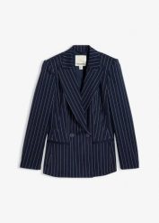 Żakiet w tenisowy prążek. Brązowe żakiety damskie bonprix, bez wzorów, eleganckie. Za 219.99 zł.