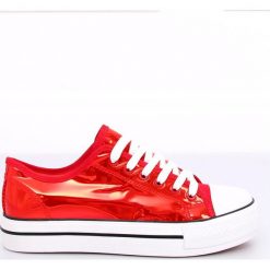 Trampki benzynowy kolor czerwone XL19P Red. Czerwone trampki i tenisówki damskie ButyModne, bez wzorów, z materiału, bez zapięcia. W wyprzedaży za 79.00 zł.