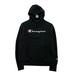 Bluza z kapturem męska czarna. Czarne bluzy sportowe męskie Champion, m, bez wzorów, z dresówki, z kapturem. Za 122.16 zł.