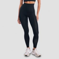 Legginsy damskie fitness z wysoką talią czarne Aura. Czarne legginsy damskie GYMBEAM, l, bez wzorów, z elastanu. Za 127.90 zł.