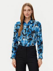 Morgan Koszula 251-CAMIE.F Niebieski Regular Fit. Niebieskie bluzki damskie Morgan, bez wzorów, z syntetyku, bez kołnierzyka, bez ramiączek. Za 199.99 zł.