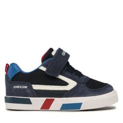 Sneakersy Geox. Niebieskie trampki i tenisówki chłopięce Geox, bez wzorów, bez zapięcia. Za 139.99 zł.