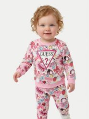 Guess Bluza K6YQ04 K3845 Różowy Regular Fit. Czerwone bluzy dla dziewczynek Guess, z aplikacjami, z bawełny, bez ramiączek, bez kaptura. Za 174.99 zł.