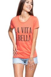 MUSTANG T SHIRT DAMSKI Alexia C Print Persimmon 1009053 8139. Pomarańczowe t-shirty damskie Mustang, s, bez wzorów, bez kołnierzyka. W wyprzedaży za 39.99 zł.