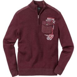 Sweter ze stójką bonprix czerwony klonowy. Swetry przez głowę męskie marki bonprix. Za 54.99 zł.