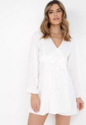 Biała Sukienka Dyninca. Białe sukienki dla dziewczynek Born2be, bez wzorów, z materiału, eleganckie, bez ramiączek, długie. Za 69.99 zł.