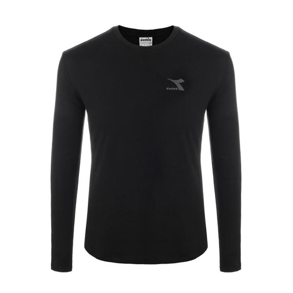 Koszulka damska DIADORA L.T-SHIRT LS CHROMIA. Czarne t-shirty damskie Diadora, l, bez wzorów, bez kołnierzyka. Za 39.99 zł.