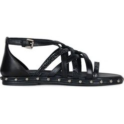 Geox - Sandały. Czarne klapki damskie Geox, bez wzorów, z gumy, bez obcasa, na obcasie, bez zapięcia. W wyprzedaży za 329.90 zł.