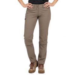 Spodnie trekkingowe damskie Vaude Skomer Capri. Brązowe spodnie materiałowe damskie Vaude, bez wzorów, z poliamidu. W wyprzedaży za 259.00 zł.