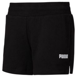 Krótkie spodenki damskie Puma ESS. Czarne obuwie sportowe damskie Puma, bez wzorów, na fitness i siłownię. Za 103.99 zł.