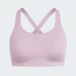 Biustonosz Optime Workout High Support. Czerwone obuwie sportowe damskie Adidas, bez wzorów, na fitness i siłownię. Za 259.00 zł.