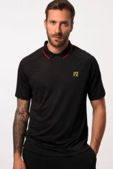 Męska Koszulka polo FLEXNAMIC® piłka nożna funkcyjny dżersej kołnierzyk polo. Czarne koszulki polo męskie JAY-PI, m, bez wzorów, z dżerseju, bez ramiączek. Za 199.99 zł.