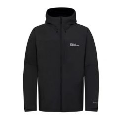 Kurtka męska przeciwdeszczowa Jack Wolfskin NEW SMU HIGHLAND. Czarne kurtki męskie Jack Wolfskin, l, bez wzorów, bez kaptura. Za 729.00 zł.