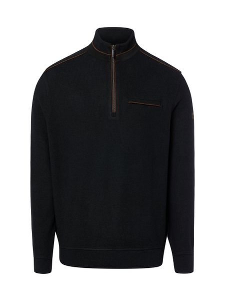 Bugatti bluza typu troyer Mężczyźni czarny, XL. Czarne bluzy męskie Bugatti, m, bez wzorów, bez kaptura. Za 499.95 zł.