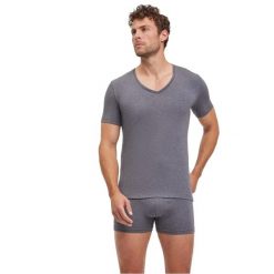 T-shirty Falke Daily Comfort (x2). Szare t-shirty męskie Falke, m, z aplikacjami, z bawełny, eleganckie, bez kołnierzyka. Za 259.00 zł.