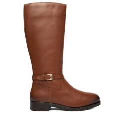 Kozaki Tommy Hilfiger. Brązowe kozaki damskie Tommy Hilfiger, bez obcasa, na płaskiej podeszwie. Za 999.99 zł.