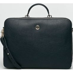 Tommy Hilfiger - Torba na laptopa. Czarne torby na laptopa damskie Tommy Hilfiger, w paski, z materiału. Za 579.90 zł.