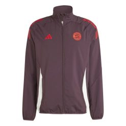 Bluza dresowa Prematch Bayern Munich 2024/25. Czerwone bluzy męskie Adidas, bez wzorów, z dresówki, bez kaptura. W wyprzedaży za 264.00 zł.