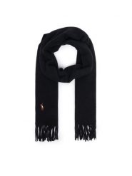 Polo Ralph Lauren Szal 449891308001 Czarny. Czarne czapki i kapelusze damskie Polo Ralph Lauren, bez wzorów, z wełny. Za 599.99 zł.